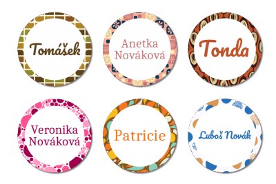 ABSZTRAKT névcímkék 25 mm (30 db)