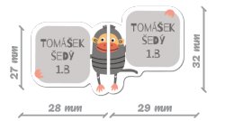 OPIČKA samolepky na boty 57x32mm (20ks)