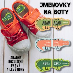 KROKODÝL samolepky na boty 67x26mm (24ks)