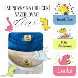 NAŽEHLOVACÍ štítky DINO 22x22mm (42ks)