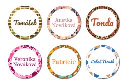 NAŽEHLOVACÍ jmenovky ABSTRAKTNÍ 25mm (30ks)