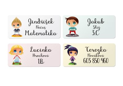 VASALHATÓ névcímkék EMBERKÉK 45x20 mm (24 db)