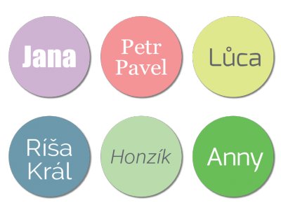 KRUH BARVY MINI štítky 22mm (42ks)