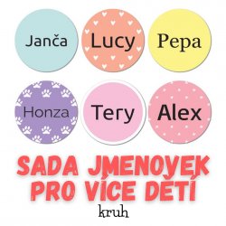 MINI KÖR KÉSZLET - névcímkék több gyereknek 20 mm (48 db)