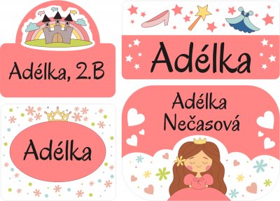 NAŽEHLOVACÍ jmenovky PRINCEZNA (60ks)
