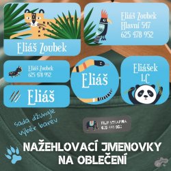 Nažehlovací jmenovky DŽUNGLE (48ks)