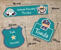 NAŽEHLOVACÍ štítky POLICIE (45ks)