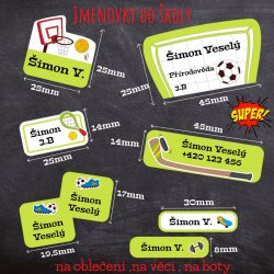 Sada SPORT samolepky (48ks)