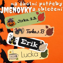 HALLOWEEN névcímkék 40x12 mm (39 db)