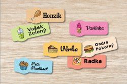 VASALHATÓ névcímkék FINOMSÁGOK 35x15 mm (44 db)