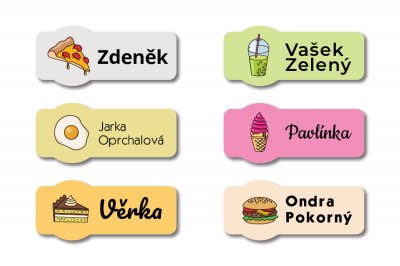 NAŽEHLOVACÍ jmenovky DOBROTY 35x15 mm (44ks)