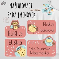 NAŽEHLOVACÍ štítky SOVIČKY (60ks)