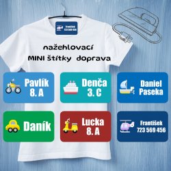 NAŽEHLOVACÍ štítky DOPRAVA  25x15mm (50ks)