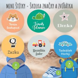 ZVÍŘÁTKA ZNAČKY MINI štítky 22mm (42KS)