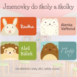 ZVÍŘECÍ KARTIČKY jmenovky 34x17mm (36ks)