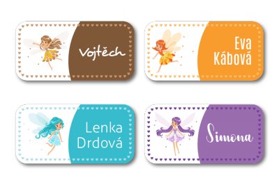 Nažehlovací jmenovky VÍLA   35x17 mm (36ks)