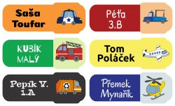 DOPRAVNÍ PROSTŘEDKY jmenovky 45x17mm (27ks)