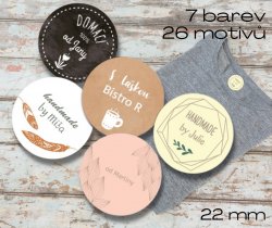 Vasalható MINI címkék HANDMADE 22 mm (42 db)