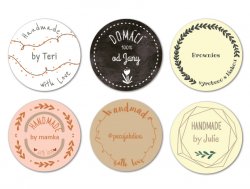 Nažehlovací MINI štítky HANDMADE 22mm (42KS)