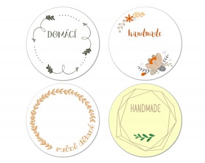 POPISOVATELNÉ ŠTÍTKY HANDMADE  44mm (12ks)