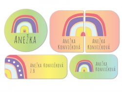 Nažehlovací jmenovky SADA DUHA (40ks)