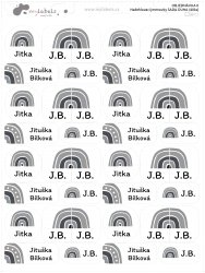 Nažehlovací jmenovky SADA DUHA (40ks)
