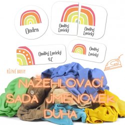 Nažehlovací jmenovky SADA DUHA (40ks)