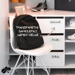 TRANSPARENTNÍ NÁPISY VELKÉ - SADA 130x45mm (4ks)