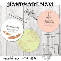 Vasalható címkék HANDMADE MAXI 44 mm (12 db)