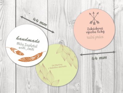 Nažehlovací štítky HANDMADE MAXI 44mm (12ks)
