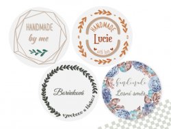 ÁTLÁTSZÓ HANDMADE matricák 44 mm (12 db)