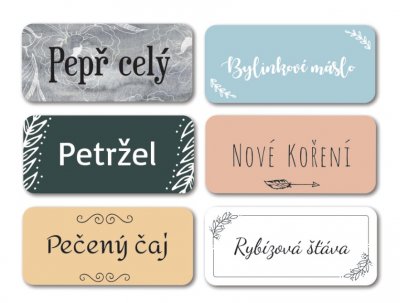 OBDÉLNÍK UNI - SADA štítků 45x20mm (24ks)