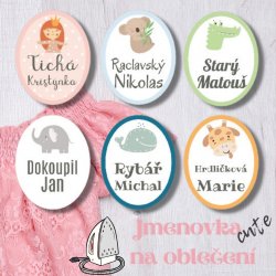 Nažehlovací CUTE MINI štítky 22x28mm (36ks)