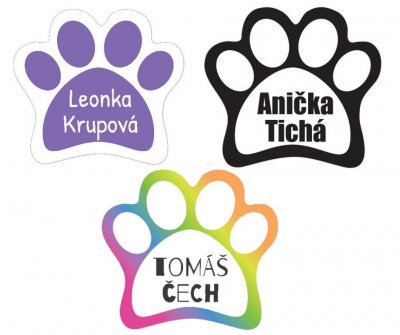 MA TLAPKA jmenovky 28x25mm (12ks)