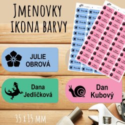 IKON SZÍNES névcímkék 35x15 mm (44 db)