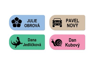 IKON SZÍNES névcímkék 35x15 mm (44 db)