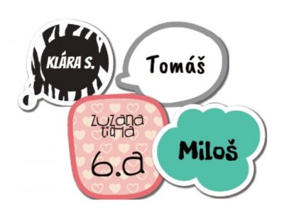 Nažehlovací štítky KOMIKS sada (24ks)