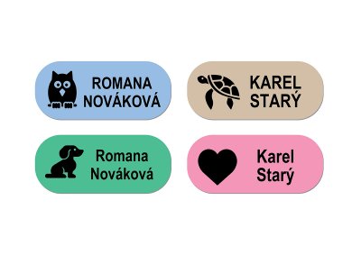 NAŽEHLOVACÍ štítky IKONA 35x15 mm (44ks)