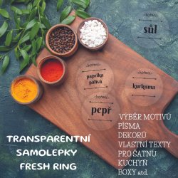TRANSPARENTNÍ FRESH RING - SADA nálepek 44mm (12ks)