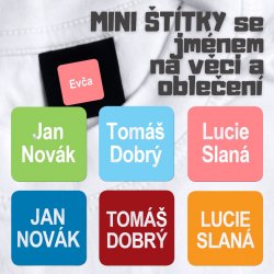 NÉGYZET MINI címkék nem csak ruhákra 18x18 mm (56 db)