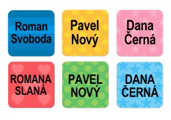 ČTVEREC MOTIV MINI štítky nejen na oblečení 18x18 mm (63Ks)