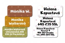 Vasalható PÖTTYÖK névcímkék 45x20 mm (24 db)