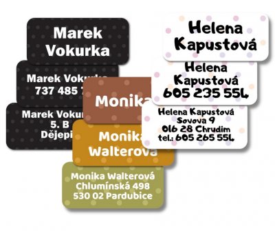 Vasalható PÖTTYÖK névcímkék 45x20 mm (24 db)