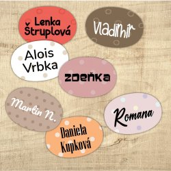 MA - jmenovka MINI Puntíky 22x15mm (33ks)