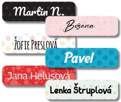PUNTÍKY jmenovka nejen na psací potřeby 40x10mm (45ks)