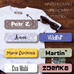Vasalható címkék PÖTTYÖK ruhákra 40x10 mm (45 db)