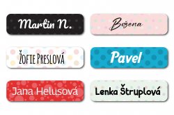 Nažehlovací štítky PUNTÍKY na oblečení 40x10mm (45ks)