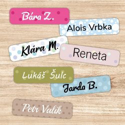 Nažehlovací štítky PUNTÍKY na oblečení 40x10mm (45ks)