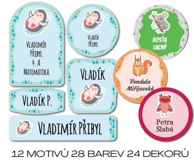 FAUNA SADA, nálepky se jménem (45ks)