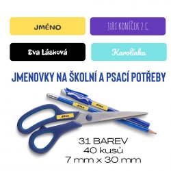 MA - OBDÉLNÍK BARVY jmenovky na psací potřeby 30x 7mm (40ks)